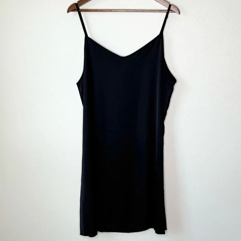 Femofit Black Adjustable Straps Soft Slip Dress - Women’s US XXL